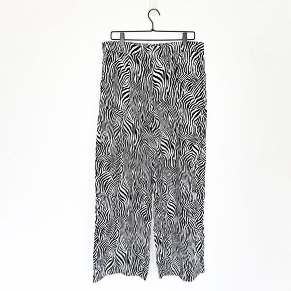 Michael Michael Kors Women’s Linen Blend Zebra Print Drawstring Cargo Pocket Tro - Picture 3 of 11